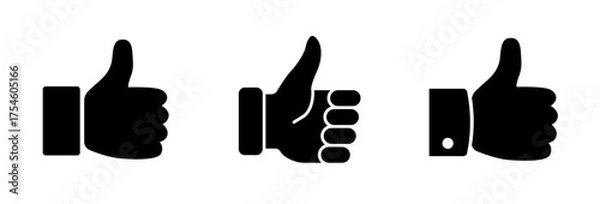 Fototapeta Thumb up icon vector. Thumb up icon set. Finger up symbol. Vector illustration