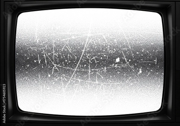Obraz Retro TV Screen Static and Scratches