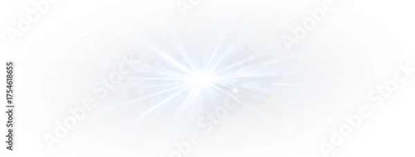 Obraz Vector transparent sunlight with sun glare. Overlay, Sun rays and glare, Sun, sunrays, light transitions, lens flare, light leaks and glare in PNG format. PNG sunlight flare. Golden flash and glare.