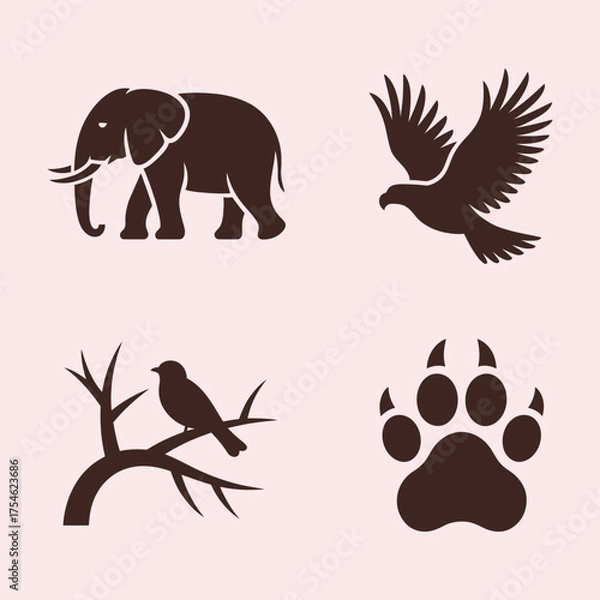 Obraz Animal silhouette icons design vector illustration