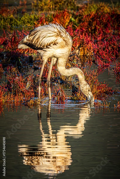 Obraz flamingo in the water