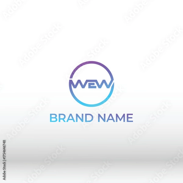 Fototapeta circle WEW logo Vector