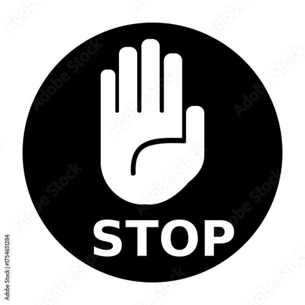 Obraz stop hand icon