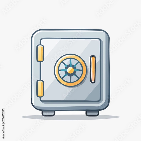 Fototapeta Illustration of a secured deposit box, ideal for financial security and wealth preservation
