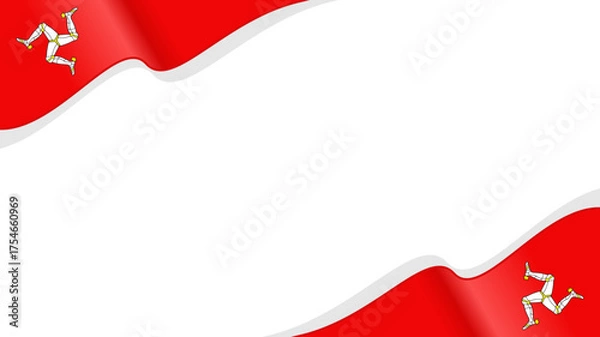 Fototapeta isle of man flag symbol wave frame