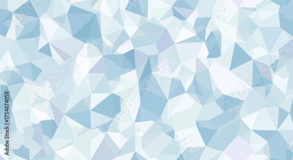 Fototapeta Abstract polygonal background in shades of blue and white, ideal for creative digital design projects