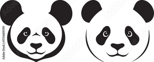 Obraz black and white panda face vector