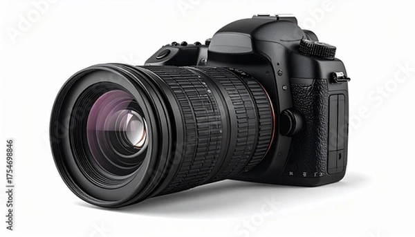 Fototapeta Professional camera with a large lens for capturing high-quality images and videos