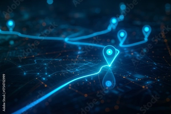 Fototapeta Office Map Overlay