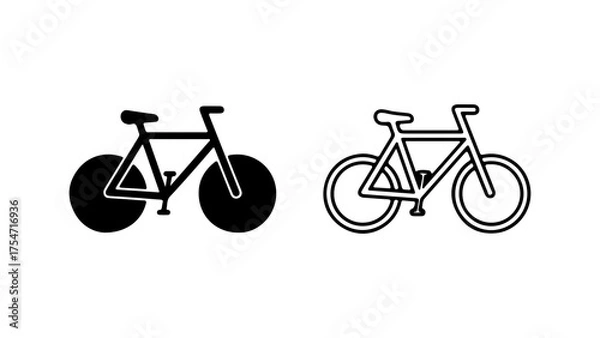 Fototapeta Bicycle icon set with transparent background