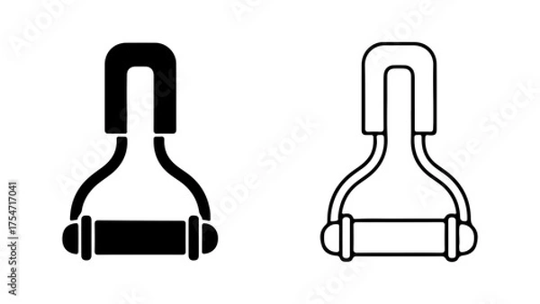 Fototapeta Gym pulley machine outline with transparent background