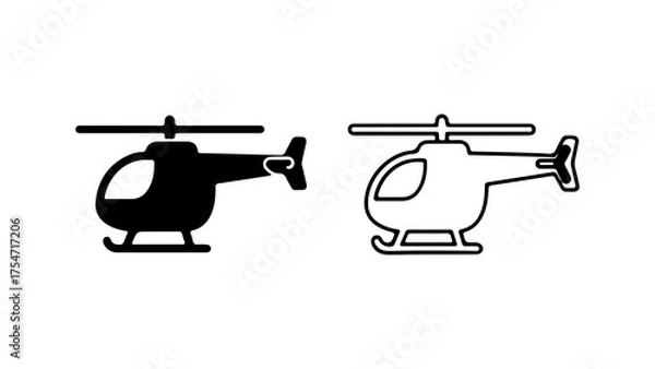 Fototapeta Helicopter icon set with transparent background