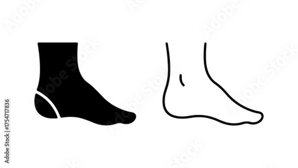 Fototapeta Foot and sock outline with transparent background