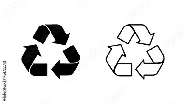 Fototapeta Recycling symbol set with transparent background