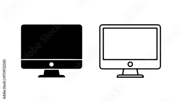 Fototapeta Desktop computer icons with transparent background