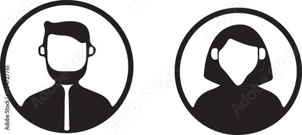Fototapeta Man and woman avatar profile user icon silhouette	