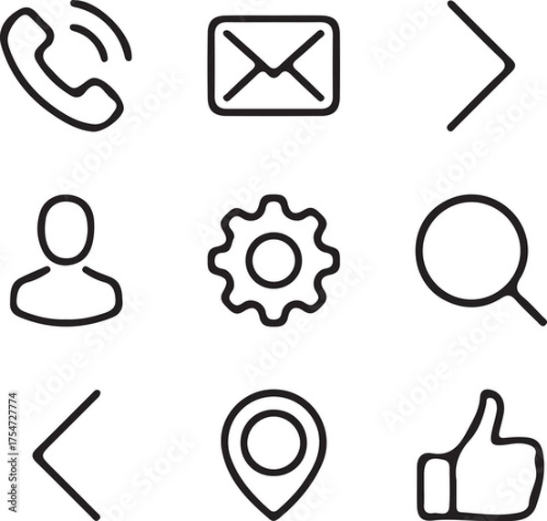 Fototapeta Mega set of icons in trendy line style. Business, ecommerce, finance, accounting. Big set Icons collection. Vector illustration