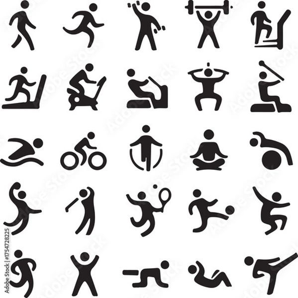 Fototapeta Gym icons collection vector illustration design