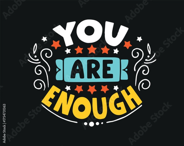 Fototapeta Typographic t-shirt design with some variants of motivational quotes