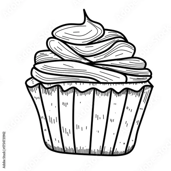 Fototapeta cupcake vector illustration