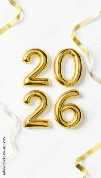 Obraz Celebrating new year's eve 2026 festive decor indoor setting vibrant atmosphere close-up view celebration theme