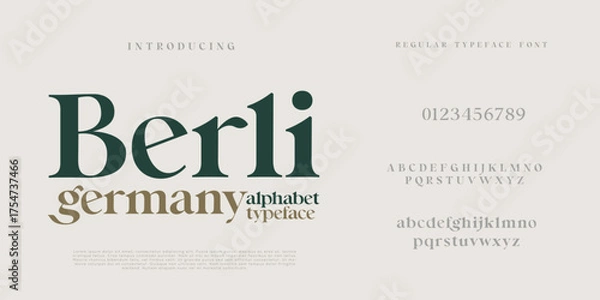 Obraz Elegant  Fashion and  Minimal  modern serif alphabet font berlin germany victorian typeface