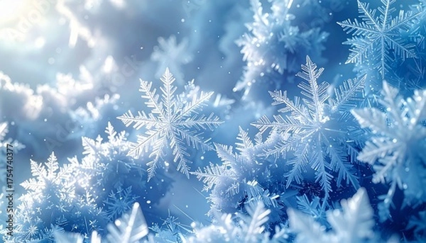 Fototapeta snowflakes creating geometric patterns, 