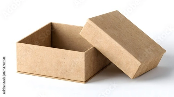 Fototapeta Opened box made of eco-friendly material isolated on white background