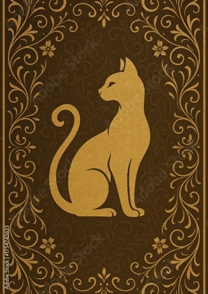 Obraz Elegant cat silhouette design