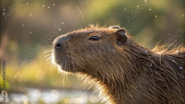 Fototapeta capybara in the forest 