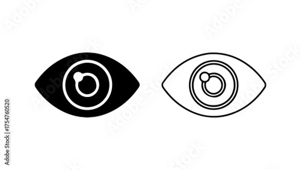 Obraz Eye icon with circular element with transparent background