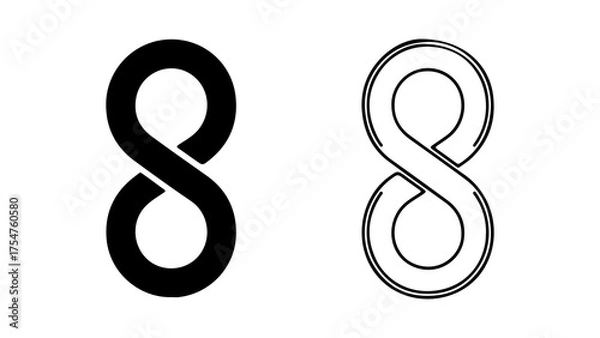 Obraz Infinity symbol outline and solid with transparent background