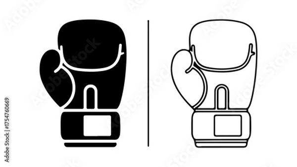 Obraz Boxing gloves icon with transparent background