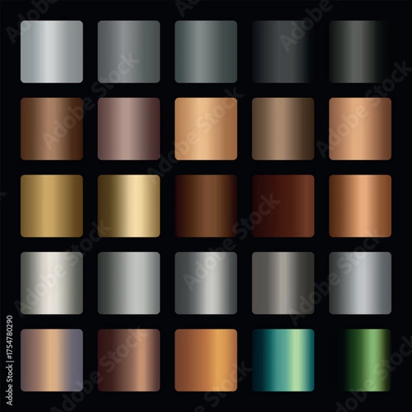 Obraz Metal gradients set