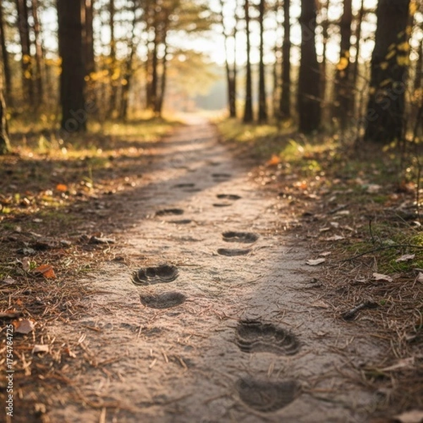 Obraz path in autumn forest