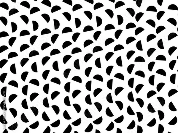 Obraz Retro black geometric pattern background, vector abstract circles, abstract art. Trendy pattern background.
