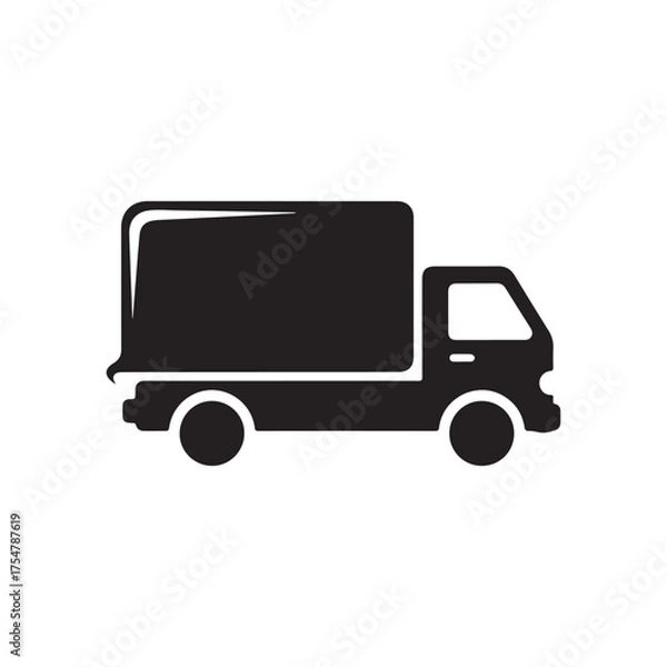 Obraz Modern delivery truck icon with clean lines and vibrant colors suitable for logistics and shipping services