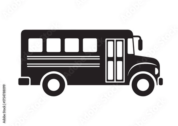 Fototapeta School bus icon, School bus solid vector