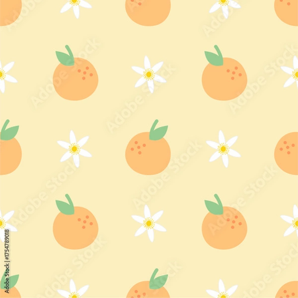 Fototapeta Seamless pattern with orange fruit.