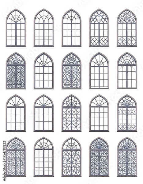 Obraz Various ornate arched windows