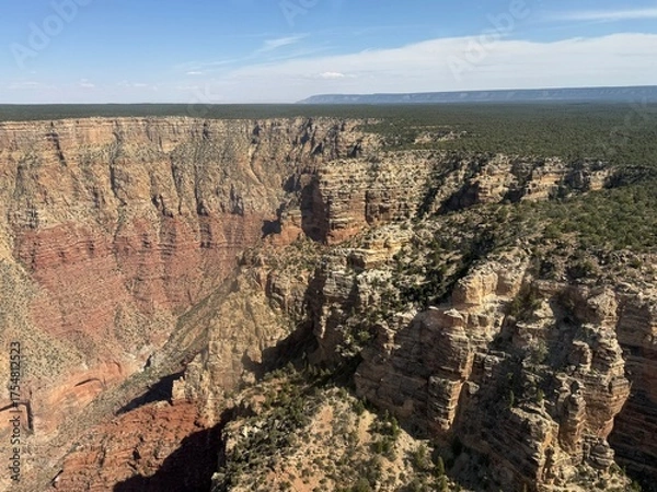 Fototapeta Vast Canyon Landscape: Beautiful, sweeping view of the majestic national park, showcasing wonderful layers of natural rock formations.