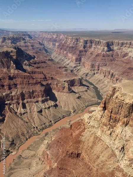 Obraz Vast Canyon Landscape: Beautiful, sweeping view of the majestic national park, showcasing wonderful layers of natural rock formations.
