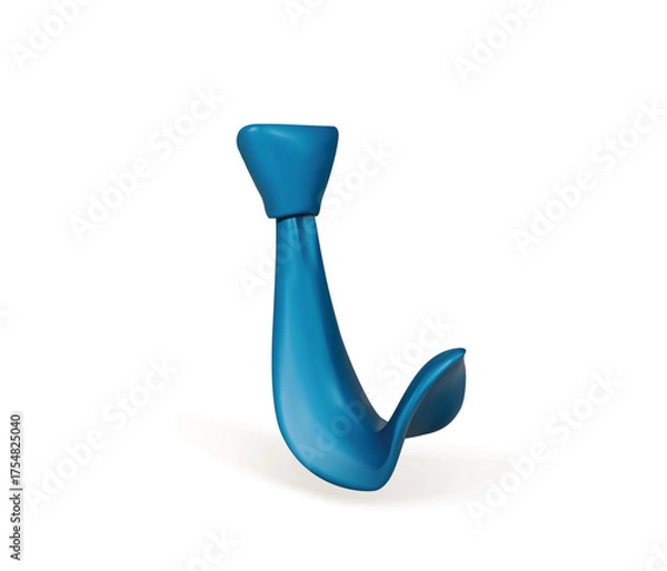 Fototapeta Blue Tie 3D Icon isolated on white background. business style clothing accessory