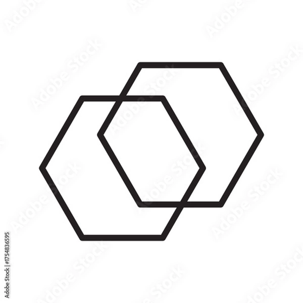 Fototapeta hexagon line icon