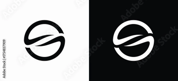 Obraz Modern S letter logo in a creative simple circle