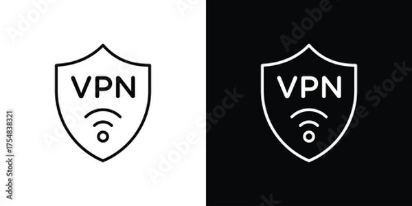 Obraz Vpn icon - Line Style. symbol template design