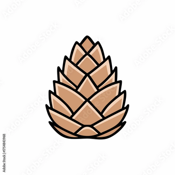 Obraz doodle icon vector pine cone isolated