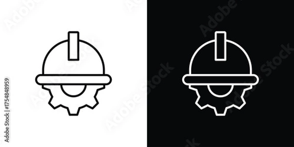 Obraz Construction worker icon - Line Style. symbol template design