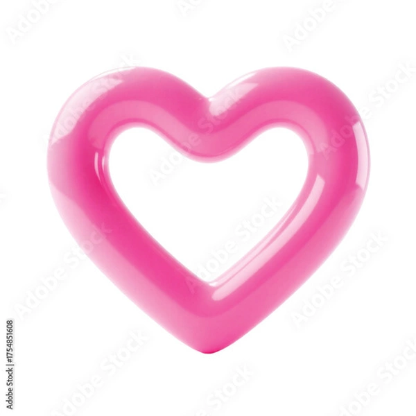 Obraz a-glossy-3drendered-heart-shape-in-a-vibrant-pink