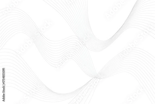 Fototapeta Minimalist White Wave Lines Abstract Background Vector